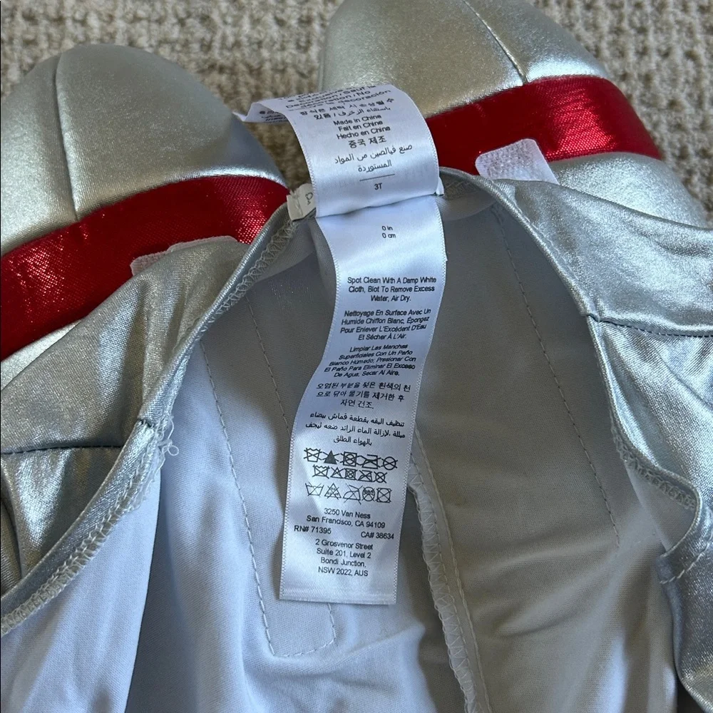 Pottery Barn Kids Silver Astronaut Costume with Red and Blue Accents